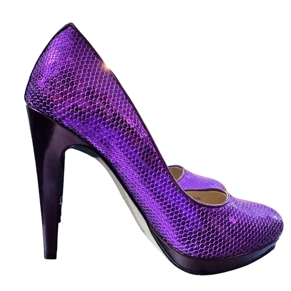 Cole Haan Purple Sequin Platform High‎ Heel Pumps Women's Size 6.5B